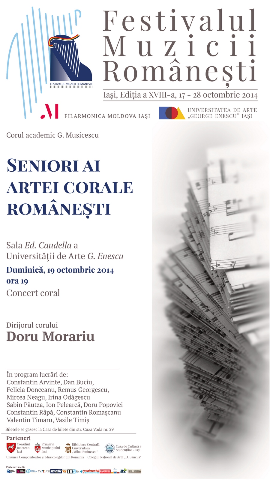 Concert coral  - Seniori ai artei corale românești @ Sala Ed. Caudella a Universităţii de Arte G. Enescu